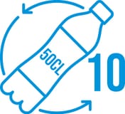 Number of 50 cl plastic bottles used to produce this recycled polyester product.